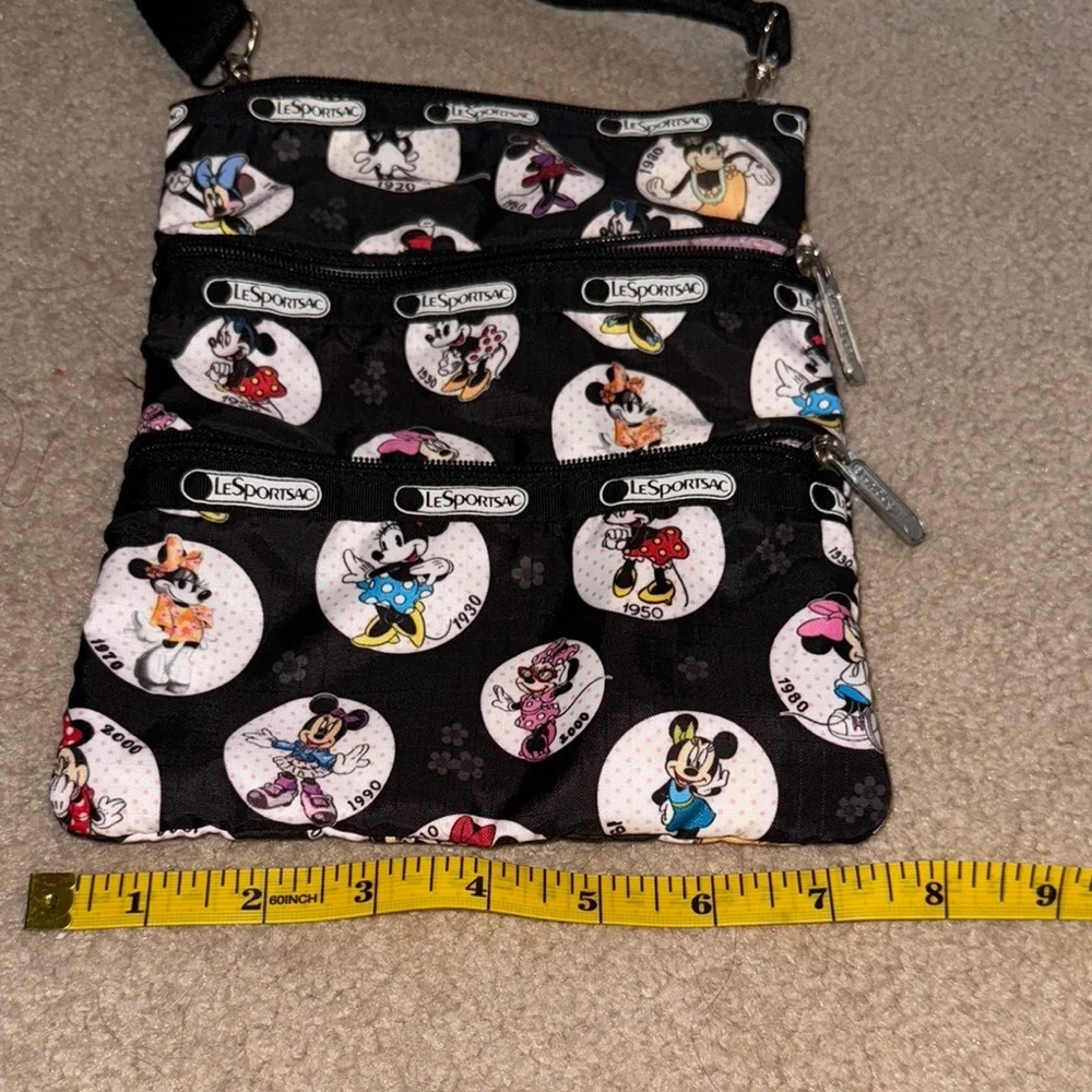 Lesportsac Black and White Crossbody Bag with Snowman Design